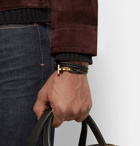 TOM FORD - Woven Leather and Gold-Tone Wrap Bracelet - Men - Black