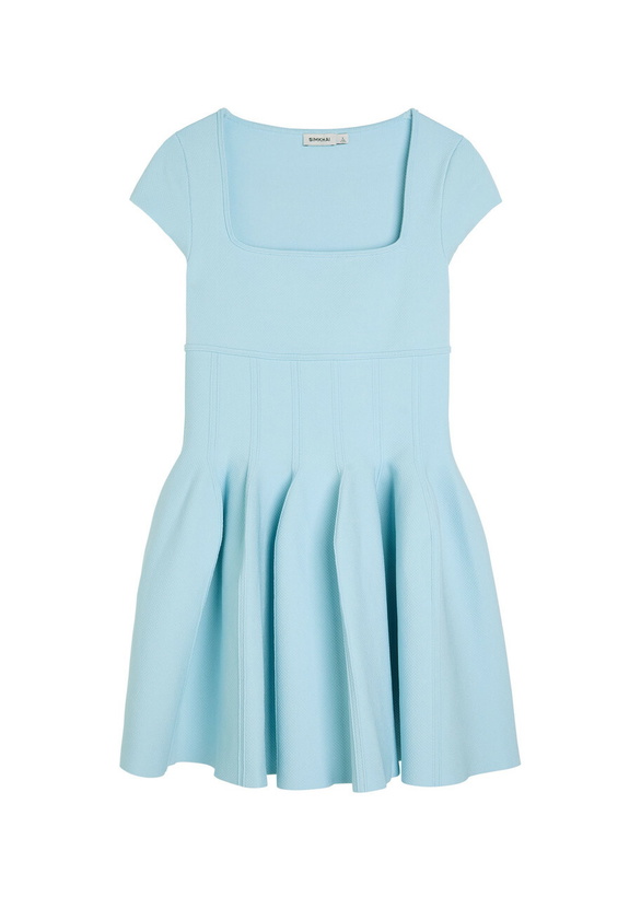 Photo: Simkhai Gallagher Piqué Knit Mini Dress Light Blue