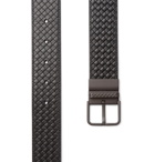 Bottega Veneta - 3.5cm Black and Blue Reversible Intrecciato Leather Belt - Men - Black
