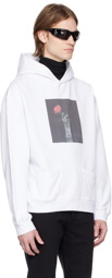 Ernest W. Baker White Rose Print Hoodie