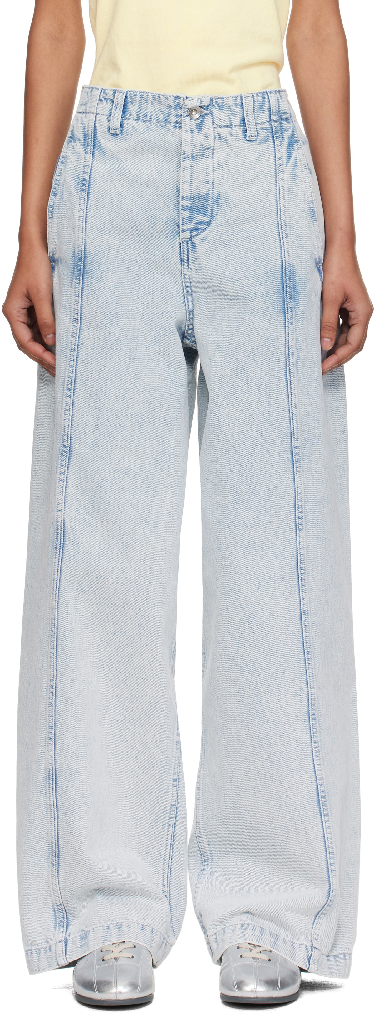 YMC Blue Displaced Seam Jeans