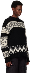 sacai Black & Gray Nordic Sweater