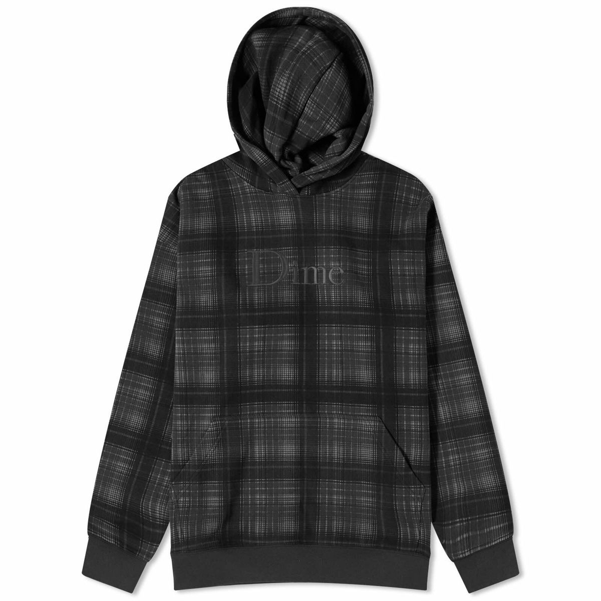 Dime PLAID HOODIE【送料込】 Dime Men's Plaid Hoodie in Black Dime