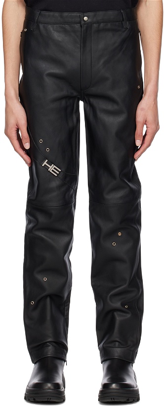 Photo: HELIOT EMIL Black Secluse Leather Pants