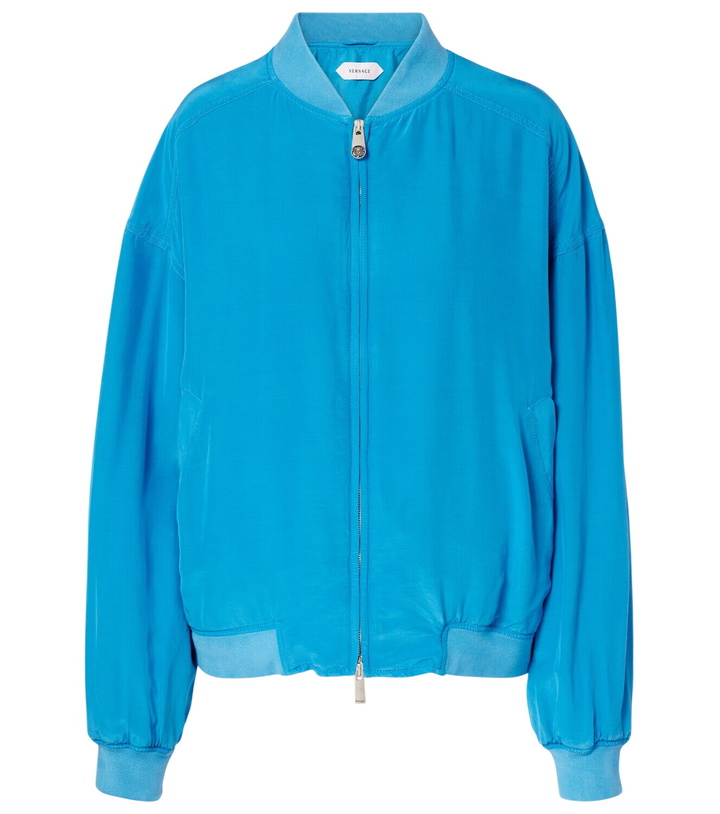 Photo: Versace Oversized silk poplin blouson jacket