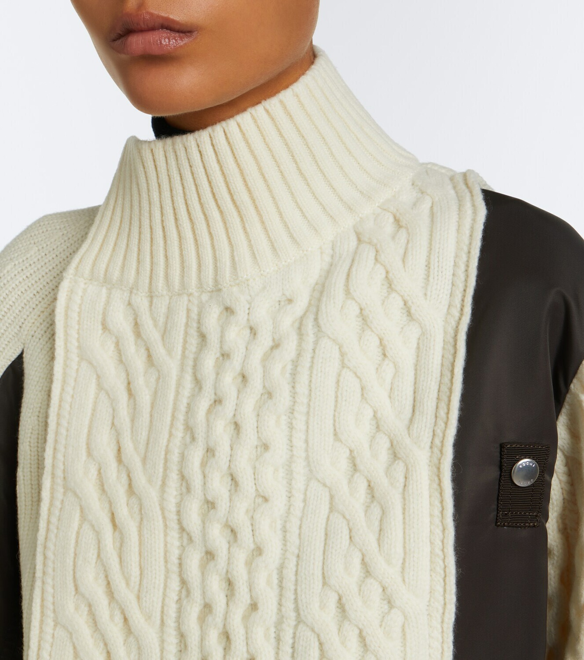 Sacai Paneled wool jacket