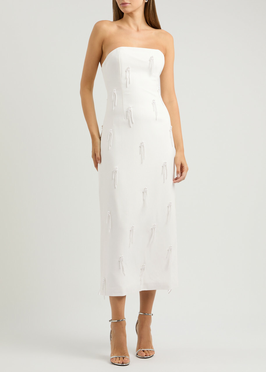 MUSE de Deuxieme Classe JUSPER RIB フーディ Ribbed jersey open shoulder bodycon midi dress – Murmur