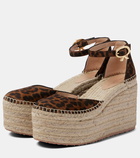 Gianvito Rossi Leopard-print suede espadrille wedges