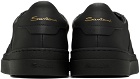 Santoni Black Double Buckle Sneakers