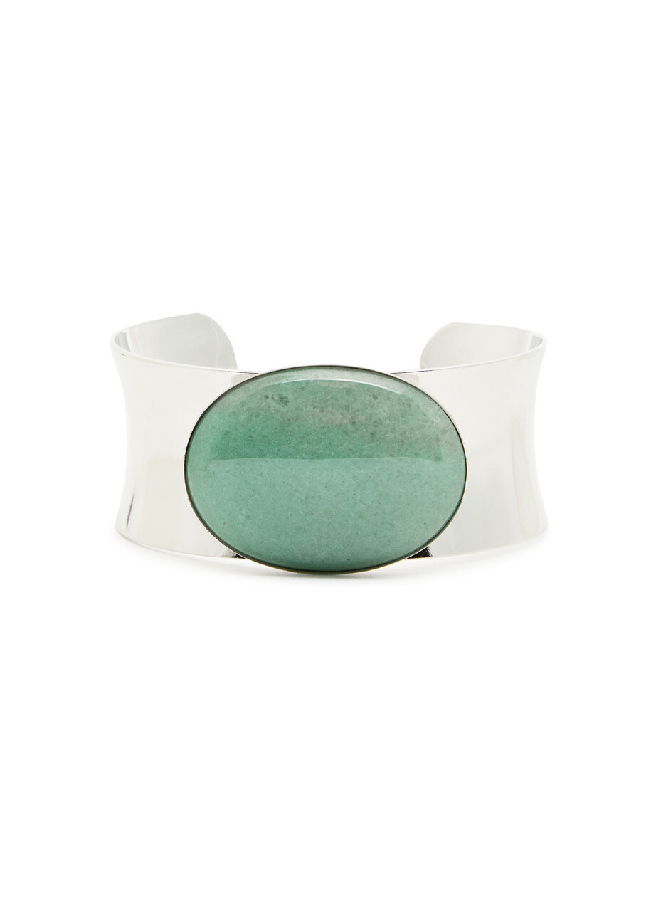 Jennifer Behr Johanna Rhodium-plated Cuff - Dark Green - One Size