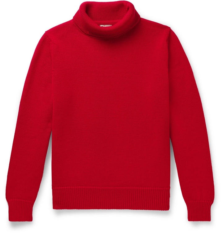 Photo: Connolly - Goodwood Merino Wool Rollneck Sweater - Red