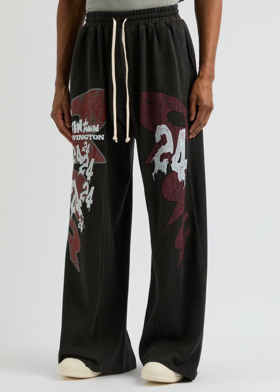 Rivington Roi Rebis Faster Flight Printed Cotton Sweatpants Black/White