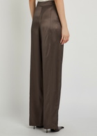 Emporio Armani Straight-leg Satin-twill Trousers Brown