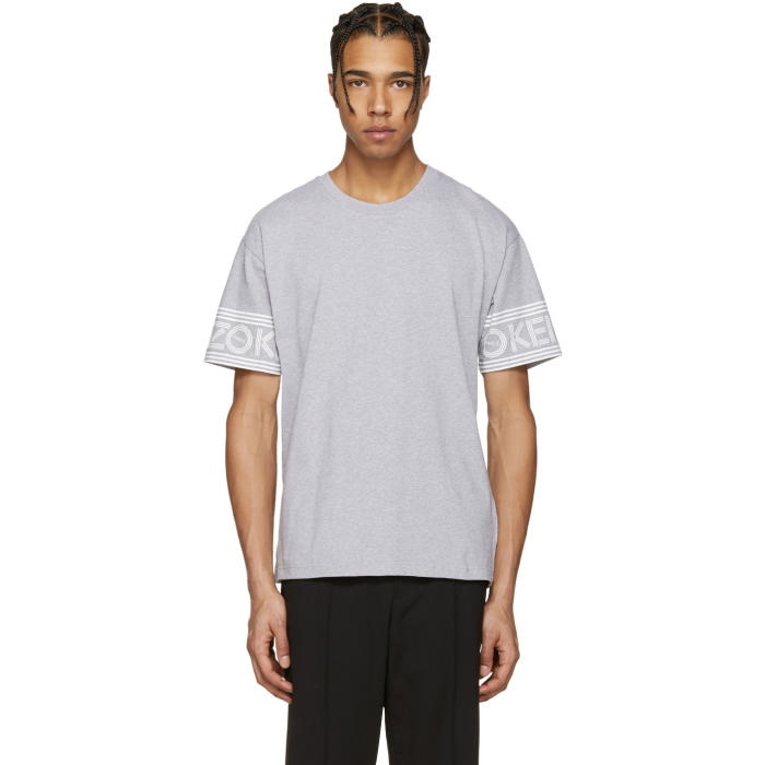 Photo: Kenzo Grey Logo Sleeves T-Shirt