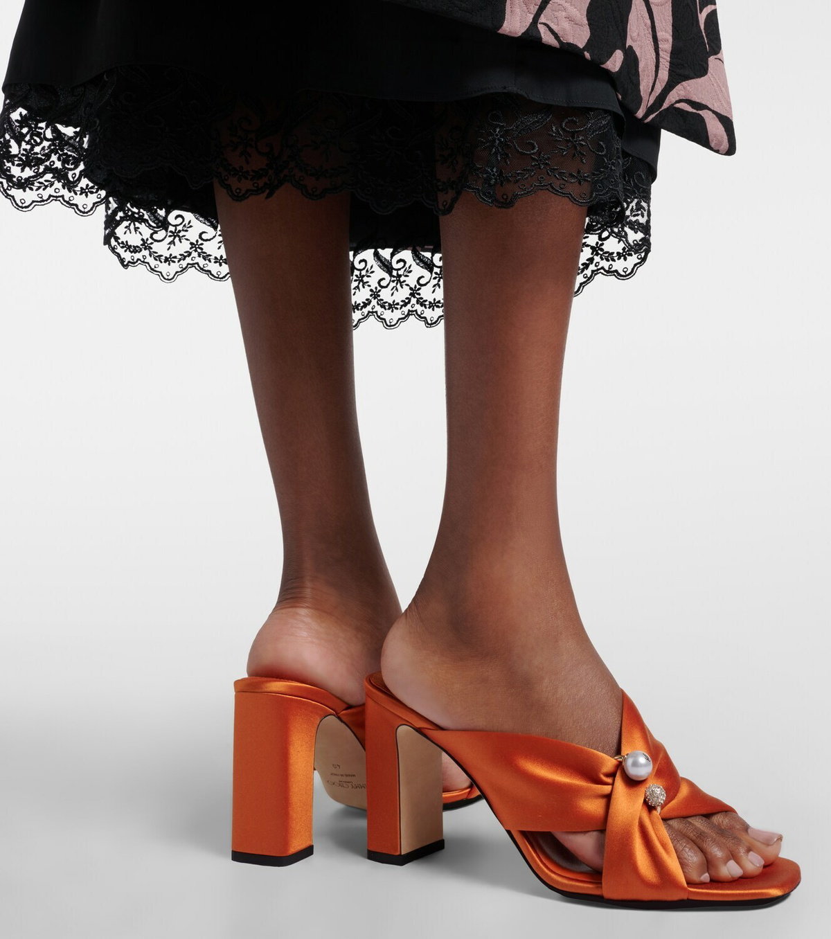 Jimmy Choo Rafi embellished satin mules