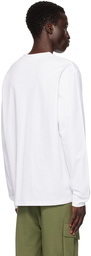 Balmain White Printed Logo Long Sleeve T-Shirt