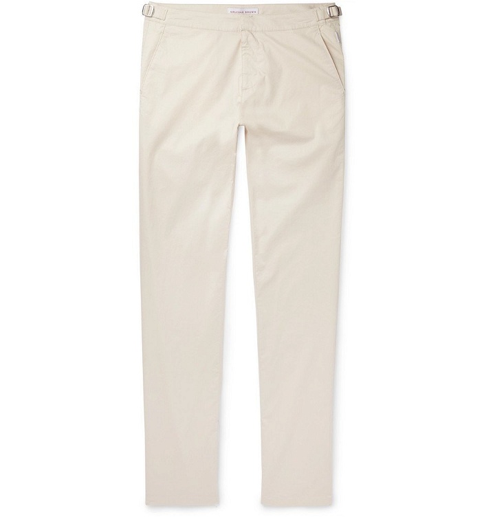 Photo: Orlebar Brown - Campbell Slim-Fit Tapered Stretch-Cotton Poplin Trousers - Men - Ecru