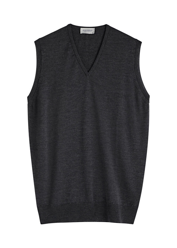 Photo: John Smedley Hadfield Wool Vest Dark Grey