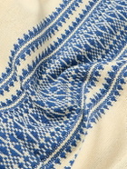 Monitaly - Convertible-Collar Cotton-Jacquard Jacket - Blue