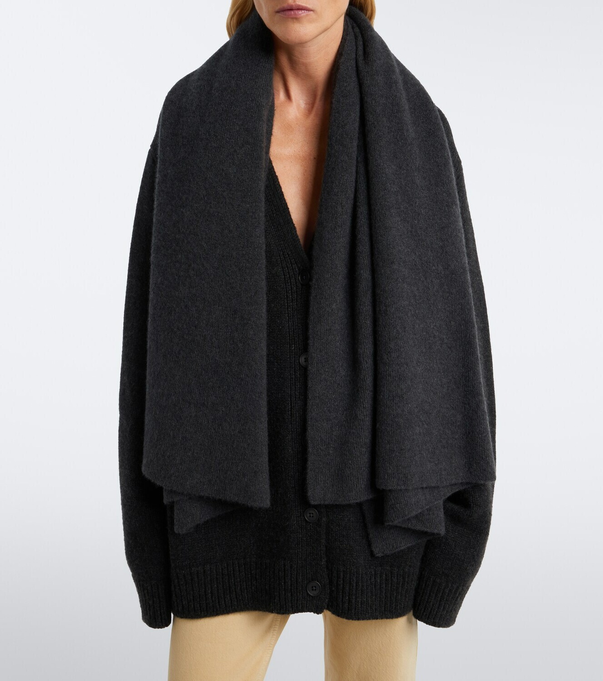 The Row Qyren cashmere, alpaca, and silk scarf
