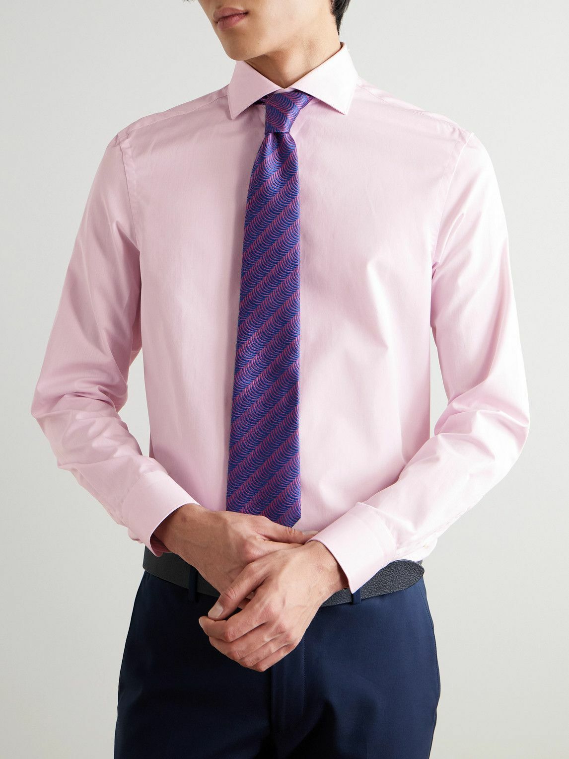 Canali - Essentials Cotton-Poplin Shirt - Pink