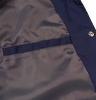 Golden Bear - Leather-Panelled Poplin Bomber Jacket - Men - Navy