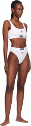 Marine Serre White Moon Logo Stretched Jersey High-Waist Briefs