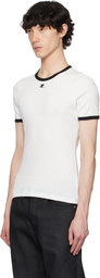 Courrèges White & Black Signature Contrast T-Shirt