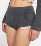 Magda Butrym Crochet-trimmed cashmere shorts