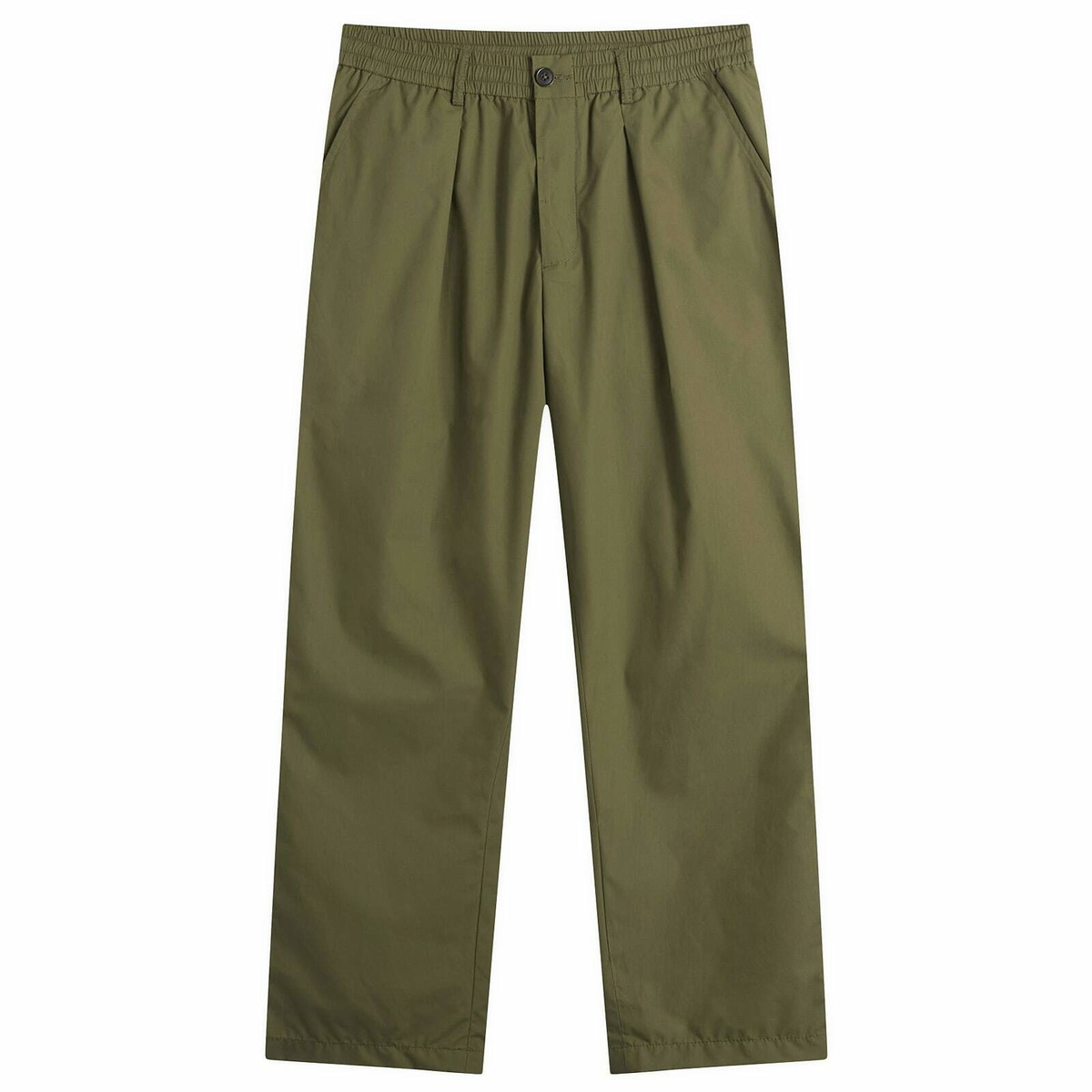 Universal Works Men's Recycled Poly Tech Pleated Track Pant in Olive