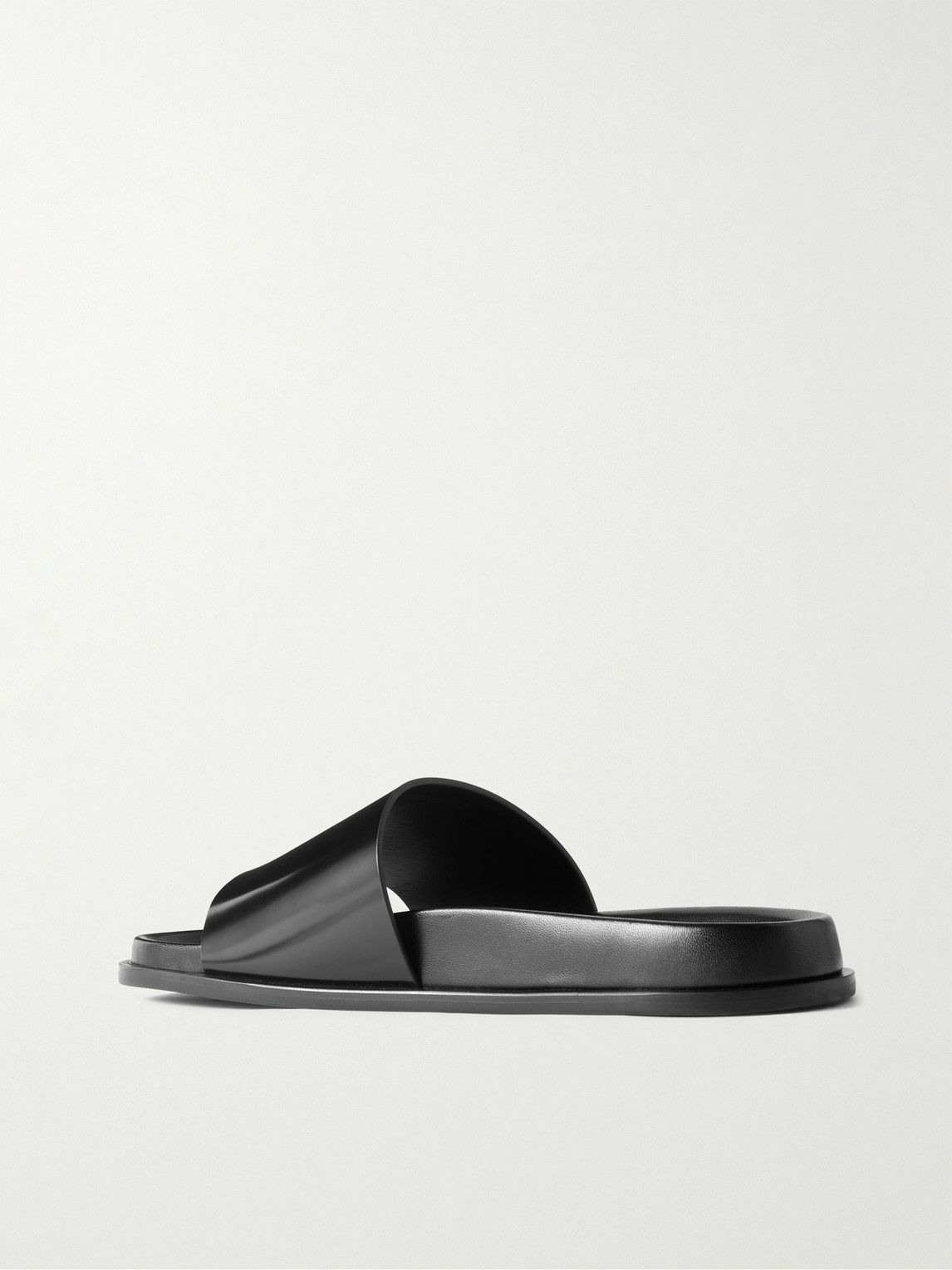 SAINT LAURENT - Nichols Leather Slides - Black Saint Laurent