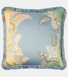 Etro Pegaso embroidered cotton satin cushion