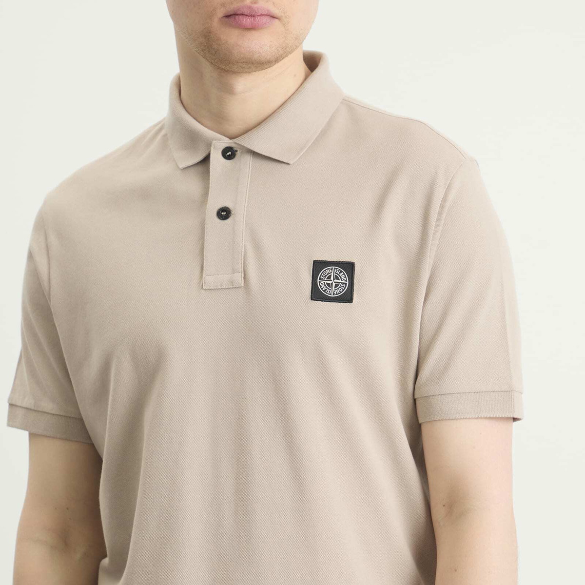 Stone Island Men's Patch Logo Polo in Desert