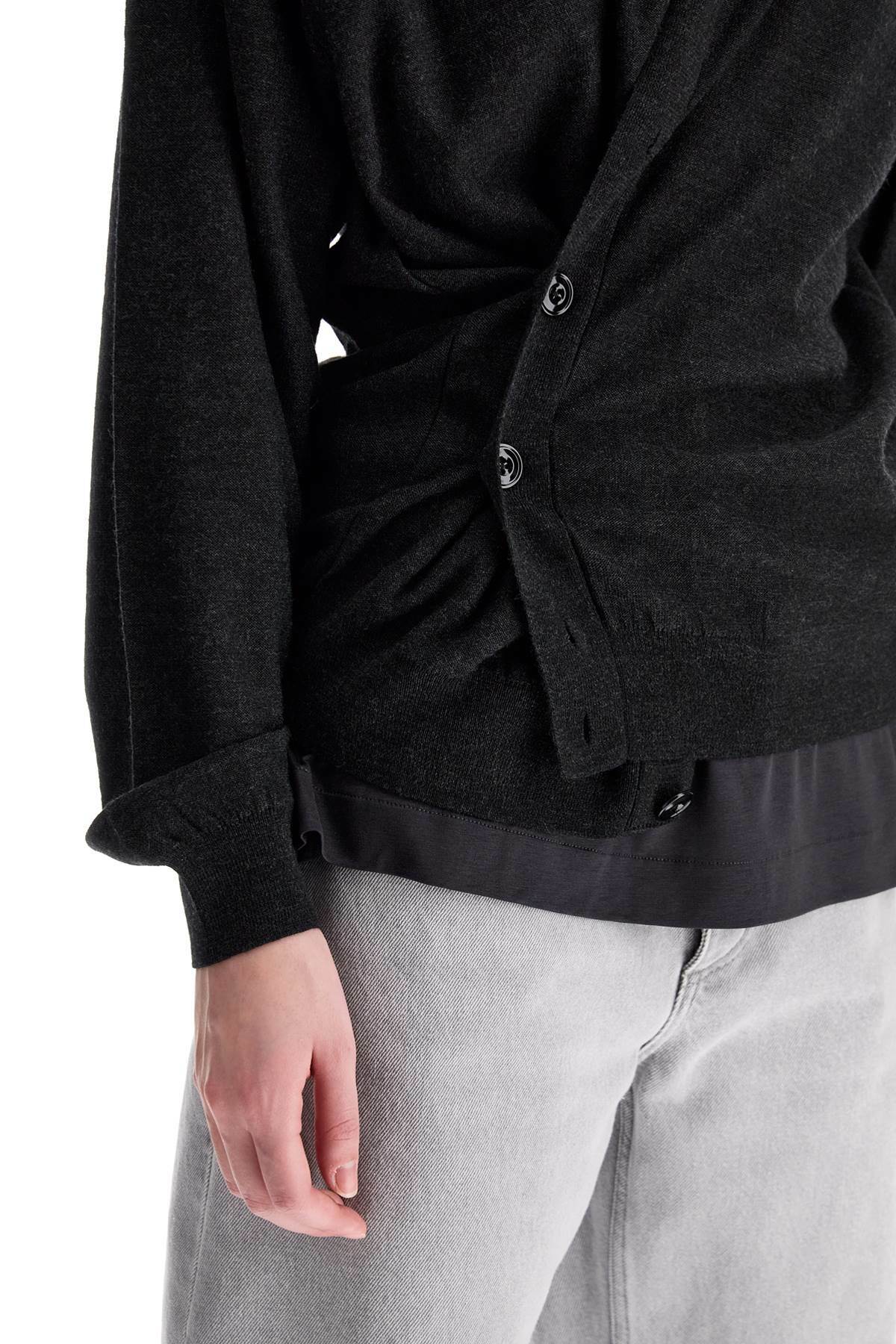 LEMAIRE convertible wool cardigan for all Grey Lemaire