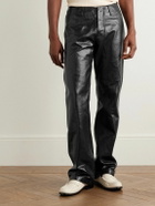 Acne Studios - Lolen Straight-Leg Full-Grain Leather Trousers - Black
