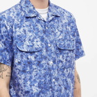 Beams Plus Men's Short Sleeve Open Collar Shirt in Sail Pattern
