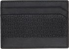 Hugo Black Logo-Pattern Leather Card Holder