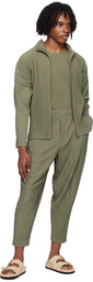 HOMME PLISSÉ ISSEY MIYAKE Green Color Pleats Trousers