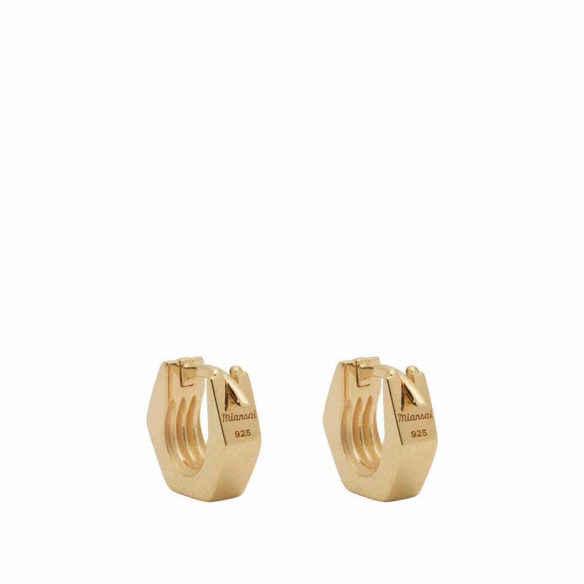 Miansai Men's Utility Huggie Earring in Polished Gold 