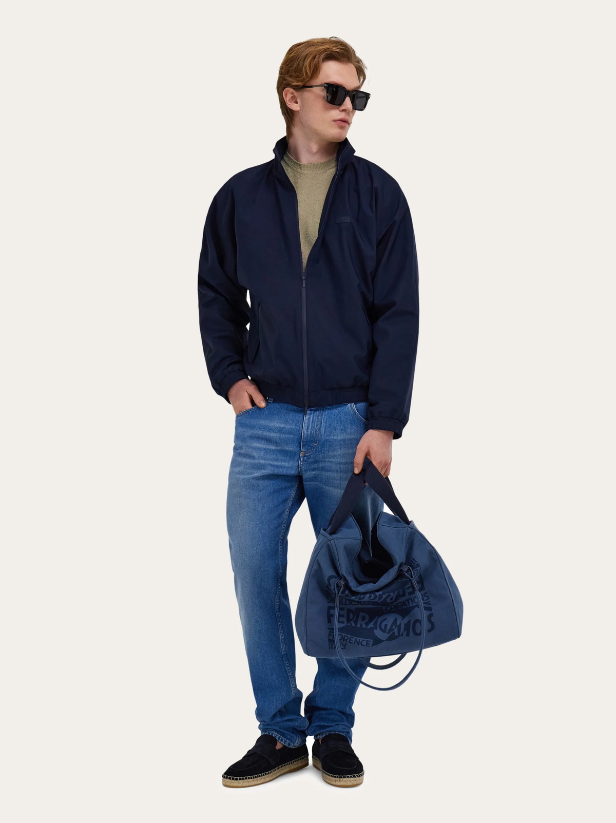 Ferragamo Mens Tote bag with logo in Blue