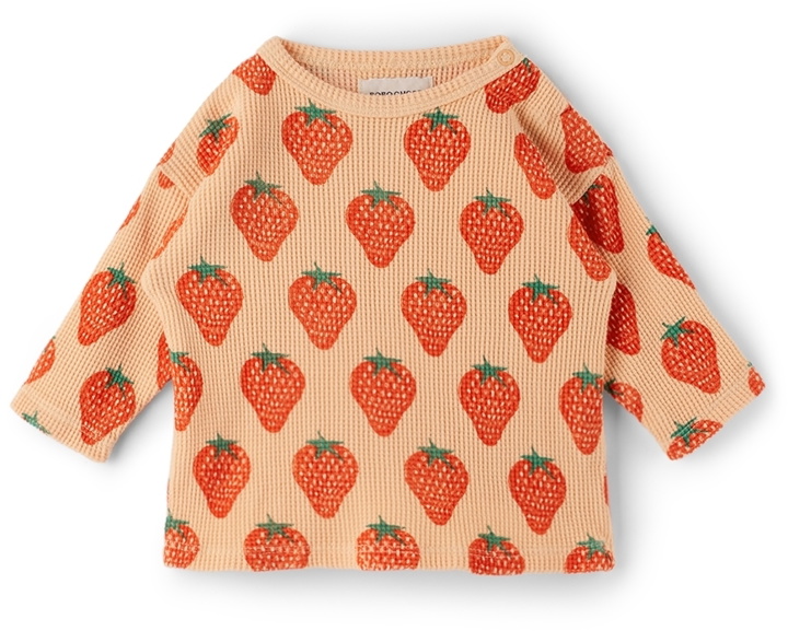 Photo: Bobo Choses Baby Pink Strawberry All-Over Long Sleeve T-Shirt