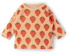 Bobo Choses Baby Pink Strawberry All-Over Long Sleeve T-Shirt