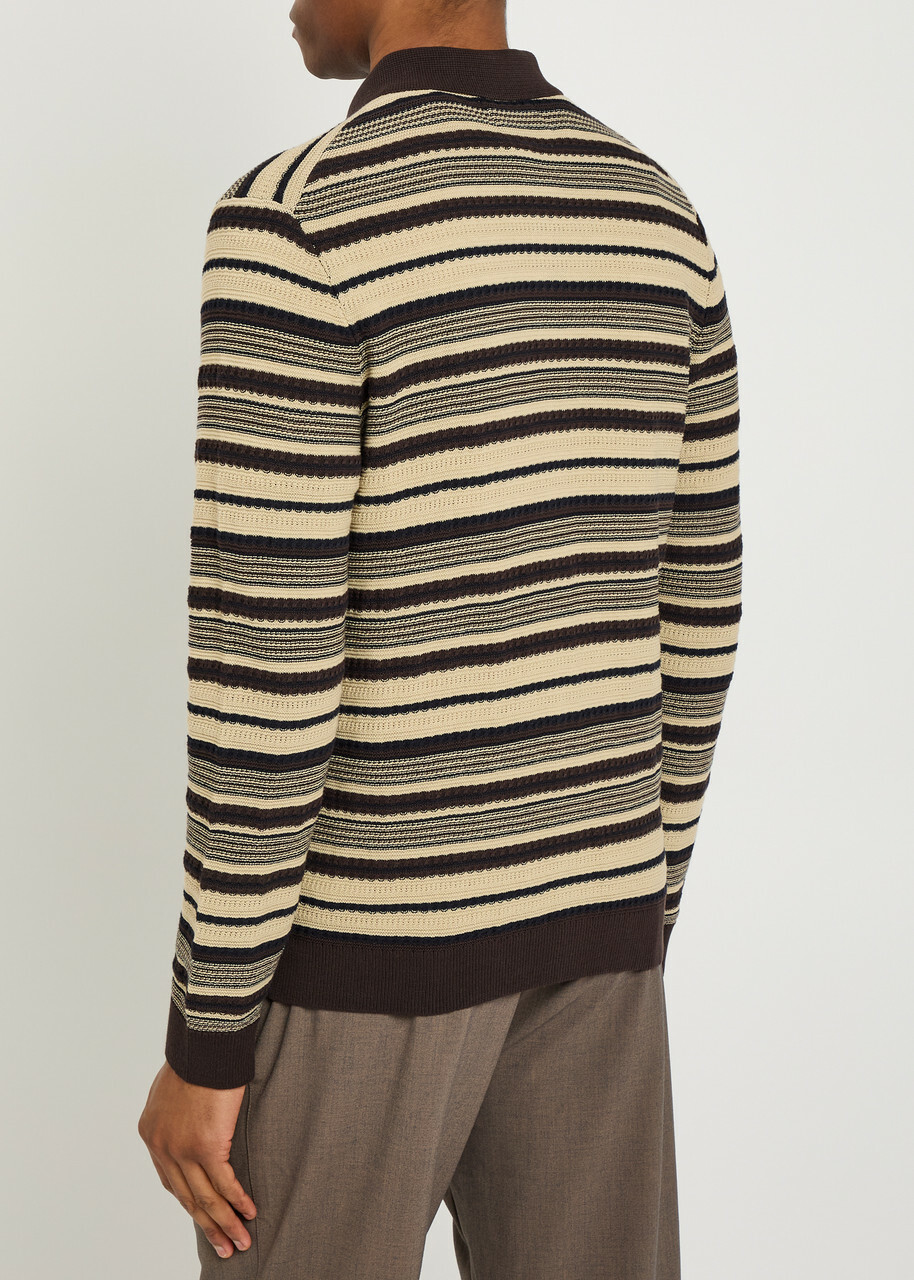 NN07 Nolan Striped Cotton Polo Shirt Multicoloured 1