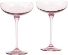 Estelle Colored Glass Pink Champagne Coupe Glasses, 8.25 oz