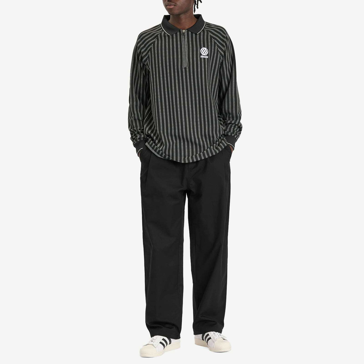 Metalwood Studio Men's Elastic Waist Baggy Pants in Black