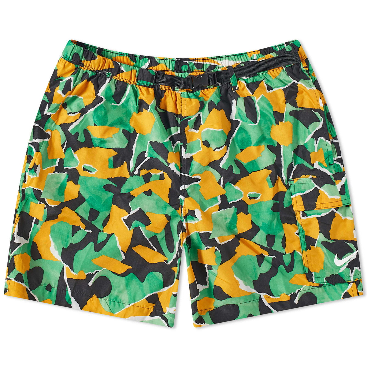 Nike Swim Men's Nike Shred Camo Voyage 5" Cargo Short in Electric Algae