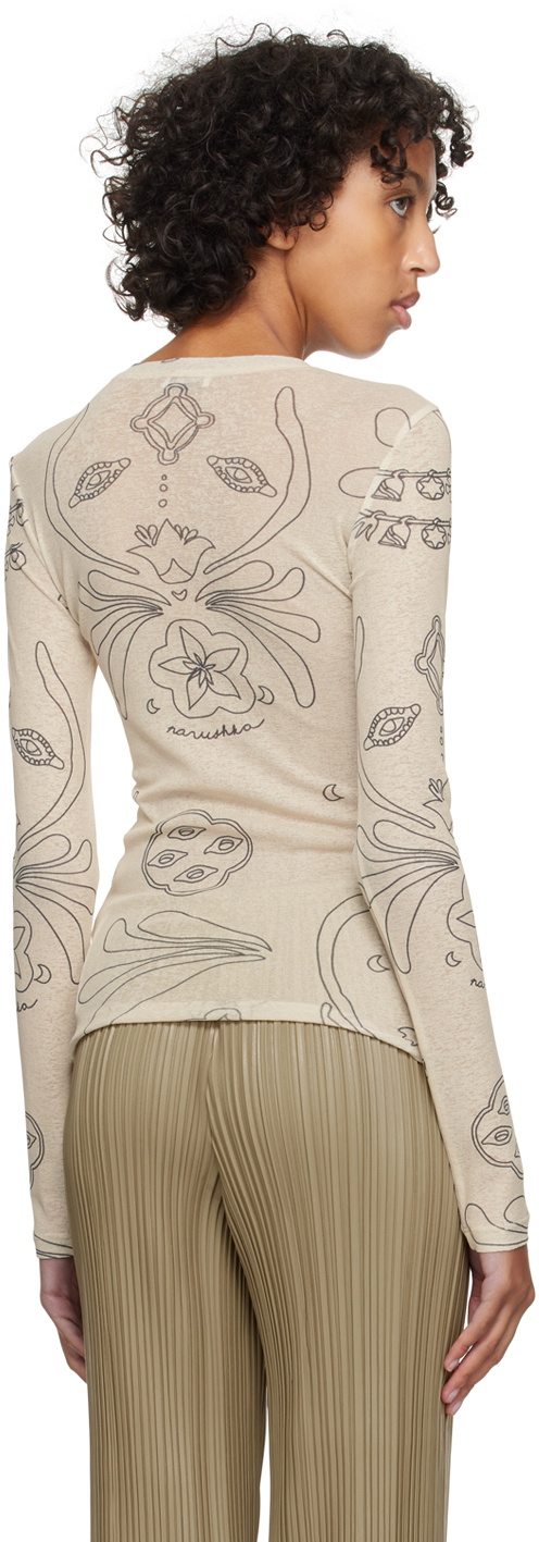 Nanushka Beige Lymee Long Sleeve T-Shirt