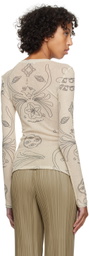 Nanushka Beige Lymee Long Sleeve T-Shirt