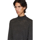 Johnlawrencesullivan Black and Grey Wool Mock Neck Sweater