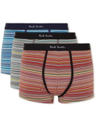 Paul Smith - Three-Pack Striped Stretch-Cotton Boxer Briefs - Multi